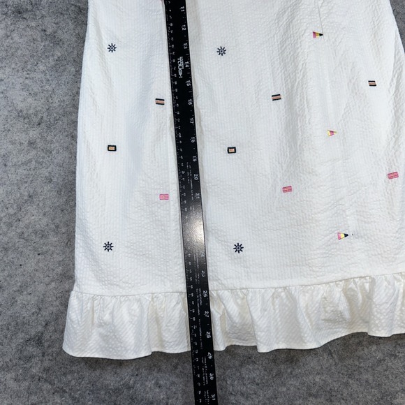 Lilly Pulitzer Strapless‎ Dress Women's 10 Franco Regatta Embroidery Nautical - Picture 3 of 8